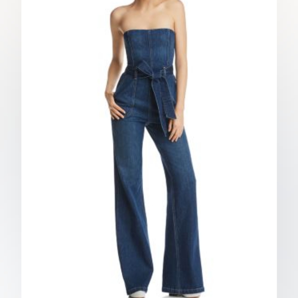 Alice + Olivia Blue Denim Jumpsuit